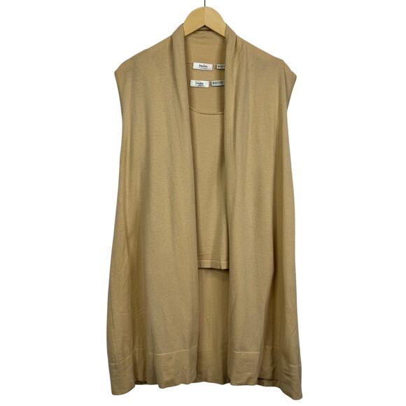Vintage Neiman Marcus 100% Cashmere Sleeveless Cardigan 2 piece Set Size M - Picture 1 of 14